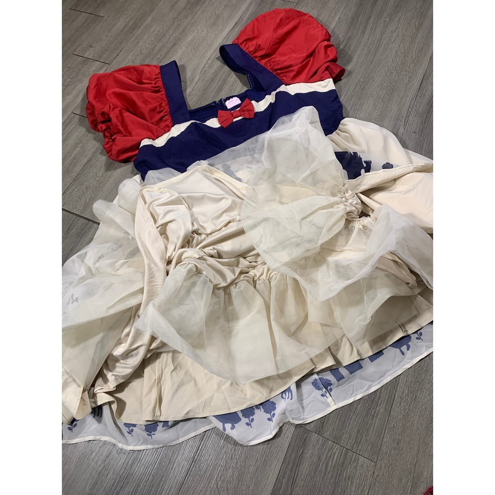 Disney Her Universe Snow White Retro Puff Sleeve Dress NWT Navy Red Cream Sz 5X - Picture 11 of 16
